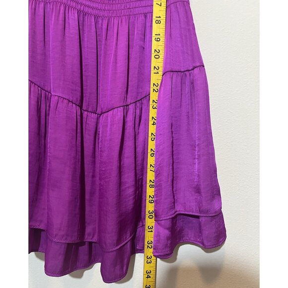 Steve Madden Prairie Dreams Mini Dress XS Satin Purple Casual Party Cocktail - Picture 7 of 11